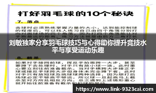 刘敏独家分享羽毛球技巧与心得助你提升竞技水平与享受运动乐趣